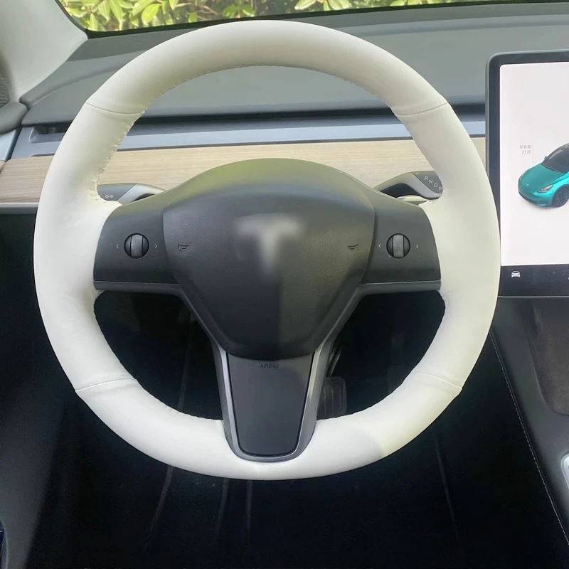 100% подходит для Tesla Model Y/3 2017-2020, автозапчасти, прошитый вручную белый чехол на руль автомобиля из натуральной кожи
100% подходит для Tesla Model Y/3 2017-2020, автозапчасти, прошитый вручную белый чехол на руль автомобиля из натуральной кожи
