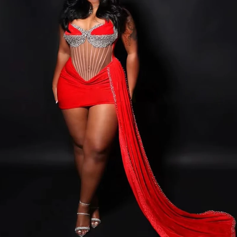 Gorgeous Velvet Evening Dress with Rhinestone Accents Sheer Corset Long Side Drape Prom Dress Sexy Cocktail Dress Party Dress
Gorgeous Velvet Evening Dress with Rhinestone Accents Sheer Corset Long Side Drape Prom Dress Sexy Cocktail Dress Party Dress