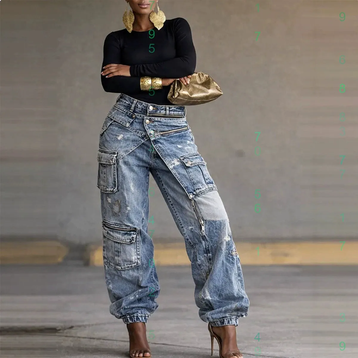 Women's Denim Jeans Multi Pocket Cargo Pants Spring Summer Retro Jumpsuit Overall
Women's Denim Jeans Multi Pocket Cargo Pants Spring Summer Retro Jumpsuit Overall