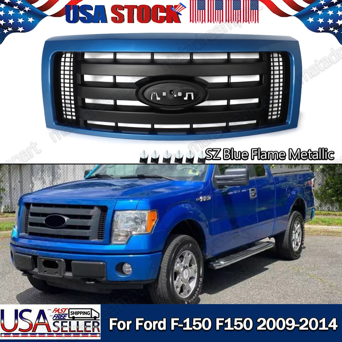 Front Bumper Grille For Ford F150 2009-2014 Blue Flame Metallic Upper Grille Air Inlet Mesh Grills Radiator Grill Accessories
Front Bumper Grille For Ford F150 2009-2014 Blue Flame Metallic Upper Grille Air Inlet Mesh Grills Radiator Grill Accessories