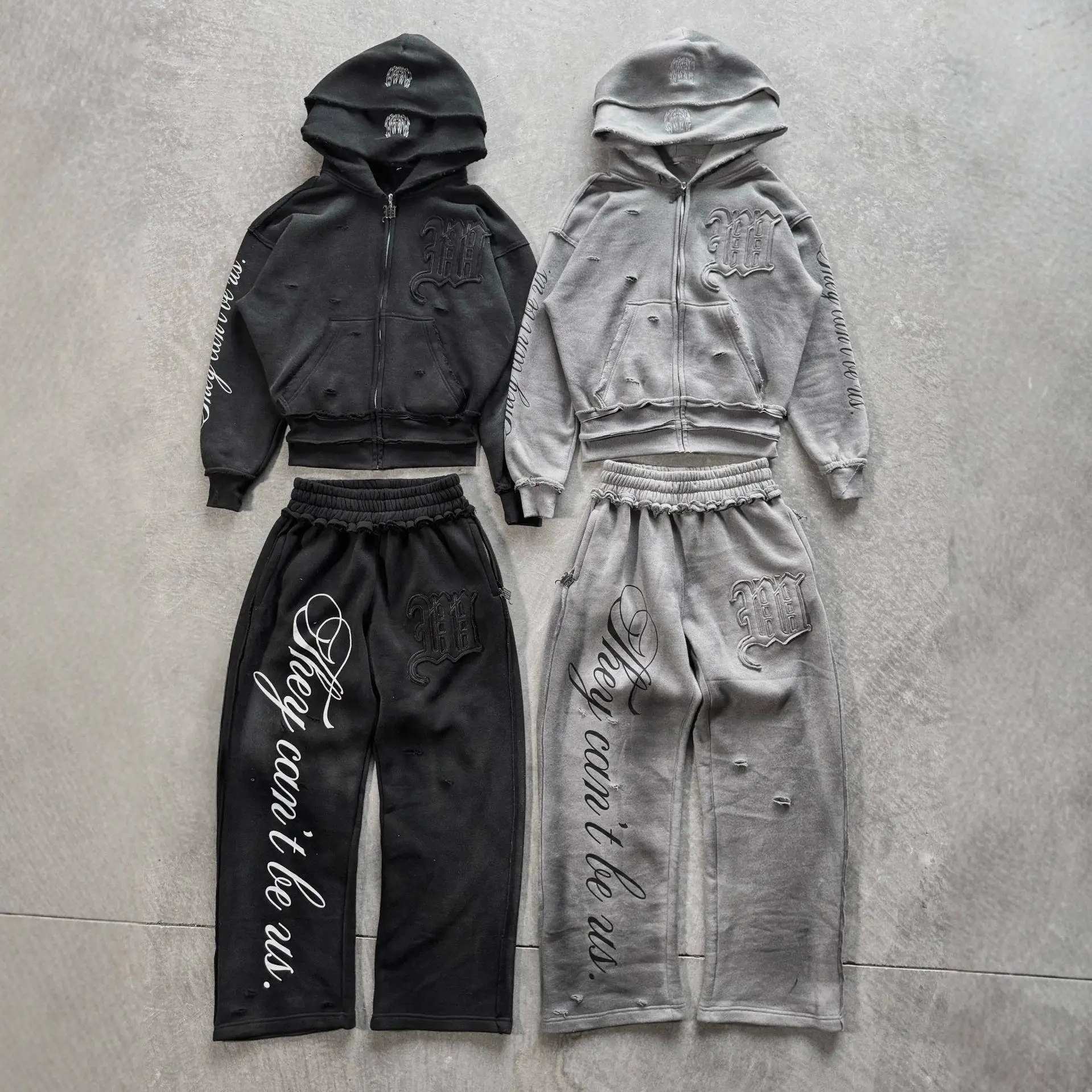 Retro Worn-out Print Hole Embroidered Hoodie Loose Casual Sportswear Set Loose Fit Long Sleeve Long Pants Autumn Season
Retro Worn-out Print Hole Embroidered Hoodie Loose Casual Sportswear Set Loose Fit Long Sleeve Long Pants Autumn Season