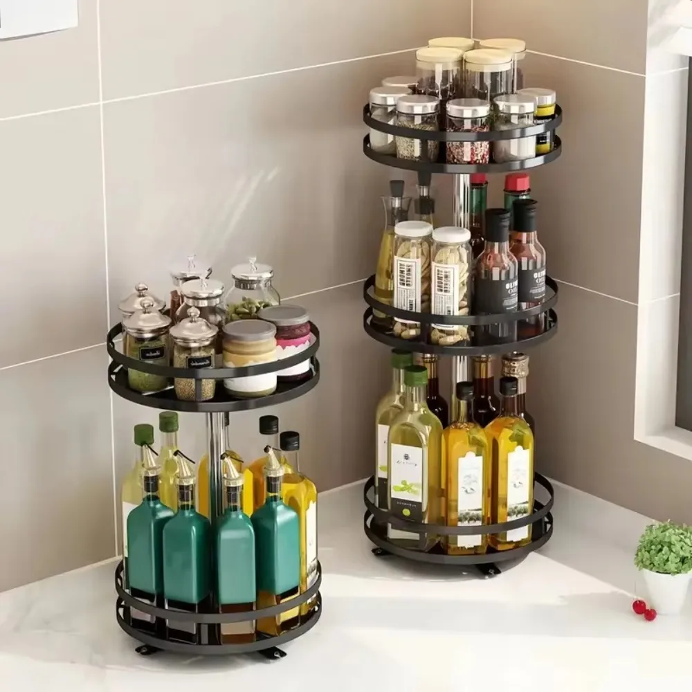 360°Rotation Spice Rack Organizer Multi-layer Non-Skid Kitchen Countertop Storage Rack Adjustable Carbon Steel Condiment Holder
360°Rotation Spice Rack Organizer Multi-layer Non-Skid Kitchen Countertop Storage Rack Adjustable Carbon Steel Condiment Holder