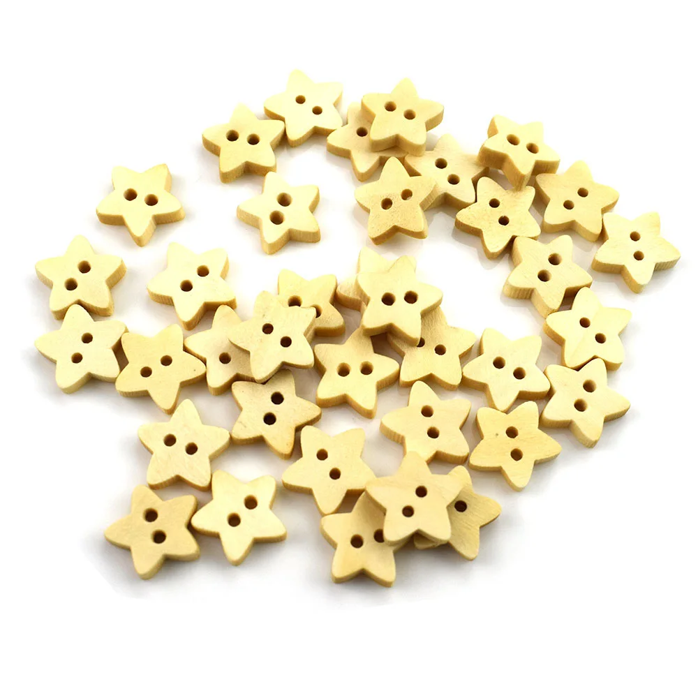 50PCS 13MM 2 Holes DIY Button Five-pointed Star Shape Wooden Buttons Pretty Clothes Bag Ornament Scrapbook Craft Sewing Buttons
50PCS 13MM 2 Holes DIY Button Five-pointed Star Shape Wooden Buttons Pretty Clothes Bag Ornament Scrapbook Craft Sewing Buttons