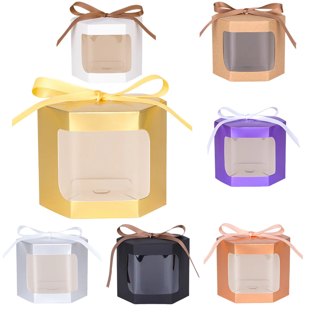 10pcs Cake Box Packaging Paper Bags Hexagon Candy Boxes With Clear PVC Window Birthday Gift Box Presents Sweets Packge
10pcs Cake Box Packaging Paper Bags Hexagon Candy Boxes With Clear PVC Window Birthday Gift Box Presents Sweets Packge