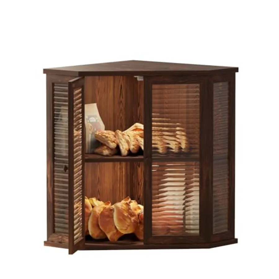 Corner bread box Bread Box for Kitchen Countertop - Corner Bread Storage Box 16.5" H Premium Wood with Glass Door Perfect for H
Corner bread box Bread Box for Kitchen Countertop - Corner Bread Storage Box 16.5" H Premium Wood with Glass Door Perfect for H