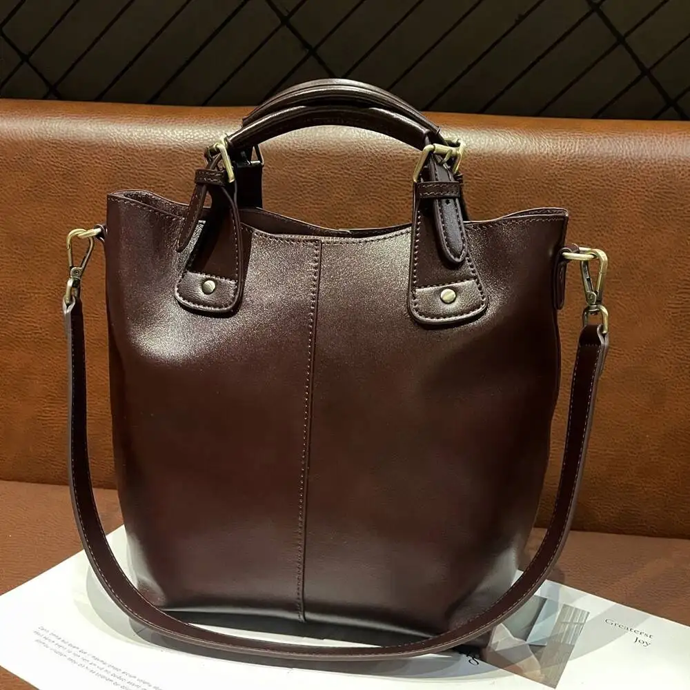 Top 100% Genuine Leather Handbag Retro Coffee Red Women Casual Tote Bucket Bag Classic Lady Crossbody Messenger Purse Update
Top 100% Genuine Leather Handbag Retro Coffee Red Women Casual Tote Bucket Bag Classic Lady Crossbody Messenger Purse Update