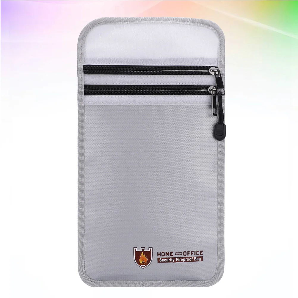 Fireproof File Bag Silver Safe Document Storage Pouch for Home Office School Protects Money Cash Files from Fire Damage 
Fireproof File Bag Silver Safe Document Storage Pouch for Home Office School Protects Money Cash Files from Fire Damage