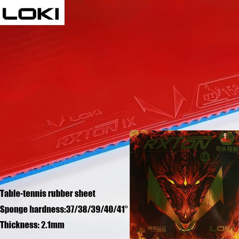 LOKI RXTON 9 Provincial Team Special Table Tennis Rubber Sponge Hardness37/38/39/40/41° &2.1mm Tacky Inverted Ping Pong Rubber
LOKI RXTON 9 Provincial Team Special Table Tennis Rubber Sponge Hardness37/38/39/40/41° &2.1mm Tacky Inverted Ping Pong Rubber