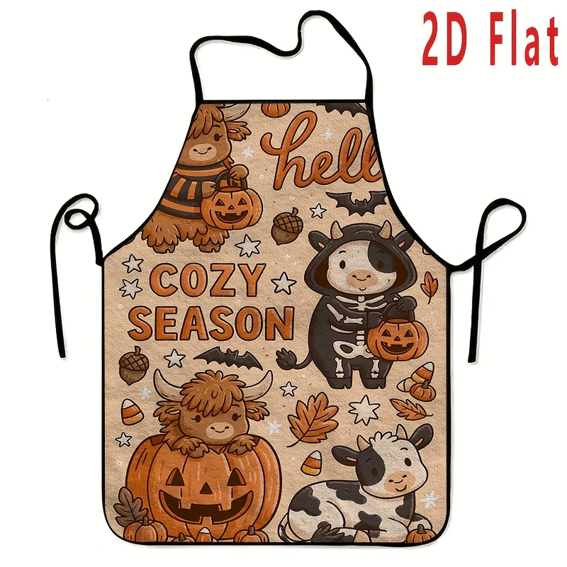 1 piece Scottish cow apron for cooking, baking, grilling - Highland cow print kitchen apron with cow pattern, washable and reusable for home, baking, grilling, gardening, painting - Scottish themed gift, 2D flat
1 piece Scottish cow apron for cooking, baking, grilling - Highland cow print kitchen apron with cow pattern, washable and reusable for home, baking, grilling, gardening, painting - Scottish themed gift, 2D flat