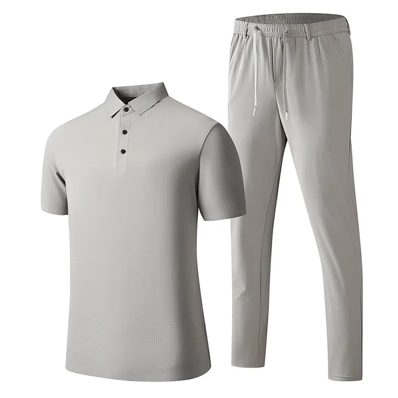 Summer New Solid Color Sports Comfortable Breathable Short Sleeve T-shirt Set For Men Loose Elastic Quick Drying Two-Piece Set
Summer New Solid Color Sports Comfortable Breathable Short Sleeve T-shirt Set For Men Loose Elastic Quick Drying Two-Piece Set