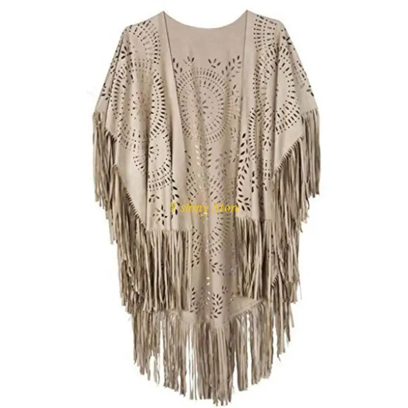 N58F Fringe Vest Women Faux Suede Cowgirl Costume Open Front Tassels 70s Hippie Clothes Summer Cardigan Outwear Streetwear
N58F Fringe Vest Women Faux Suede Cowgirl Costume Open Front Tassels 70s Hippie Clothes Summer Cardigan Outwear Streetwear