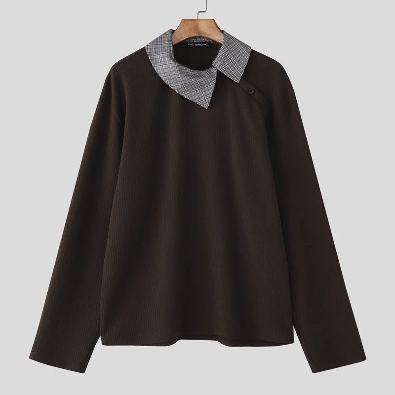 INCERUN Мужская рубашка в клетку в стиле пэчворк с лацканами и длинным рукавом, повседневная мужская одежда, трикотажная уличная одежда, модные топы в корейском стиле, мужские рубашки
INCERUN Мужская рубашка в клетку в стиле пэчворк с лацканами и длинным рукавом, повседневная мужская одежда, трикотажная уличная одежда, модные топы в корейском стиле, мужские рубашки