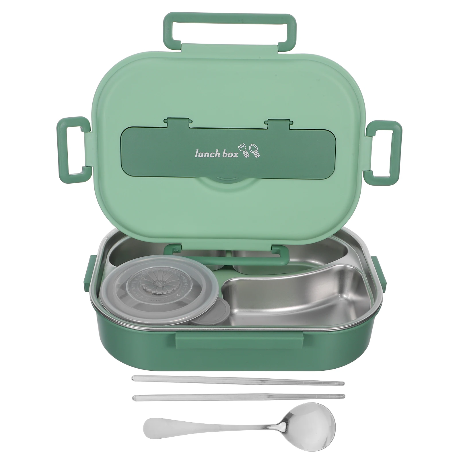 Stainless Steel Lunch Box Metal Food Container Salad Green Divided Meal Large Bento Student 
Stainless Steel Lunch Box Metal Food Container Salad Green Divided Meal Large Bento Student