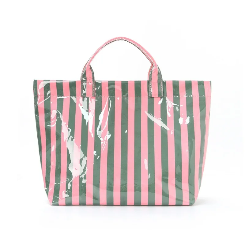 Glossy Striped Tote Bag Large Capacity Lightweight PVC Commuter Handbag
Glossy Striped Tote Bag Large Capacity Lightweight PVC Commuter Handbag