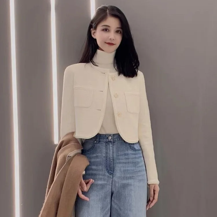 New Spring and Autumn Temperament Celebrity Wool Small Fragrant Wind Women's Long Sleeve Short Small Jacket
New Spring and Autumn Temperament Celebrity Wool Small Fragrant Wind Women's Long Sleeve Short Small Jacket