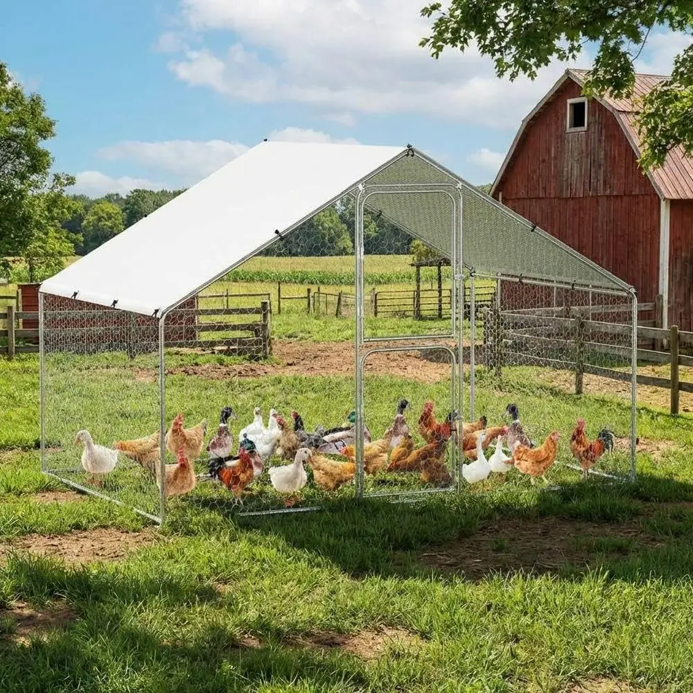 Spacious Waterproof & UV-Resistant Chicken Coop, Walk-in Poultry Cage for Outdoor/Backyard Use, 9.8x6.5x6.5 ft
Spacious Waterproof & UV-Resistant Chicken Coop, Walk-in Poultry Cage for Outdoor/Backyard Use, 9.8x6.5x6.5 ft