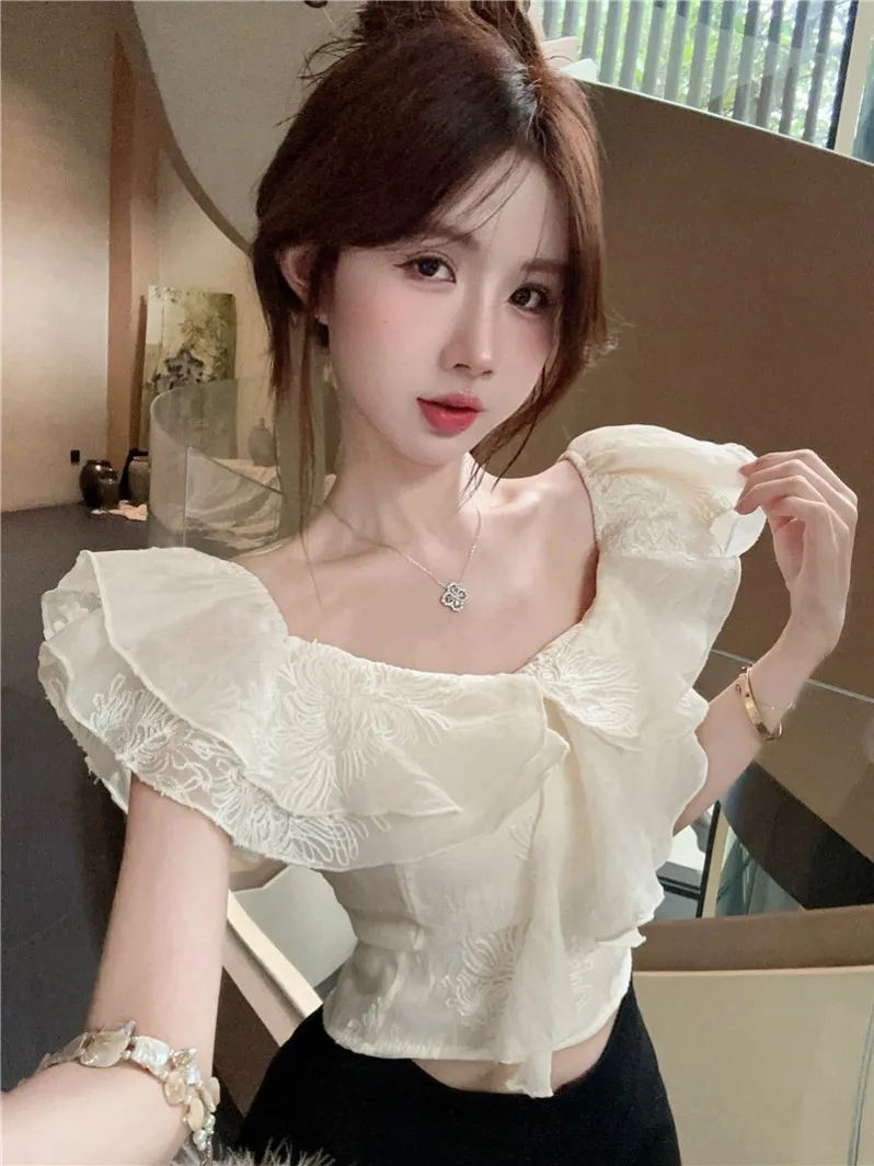 Elegant Pure Desire Style Women's Shirt Beautiful One-Shoulder Short Top Fashionable Sleeveless Commute Style Summer Wear
Elegant Pure Desire Style Women's Shirt Beautiful One-Shoulder Short Top Fashionable Sleeveless Commute Style Summer Wear