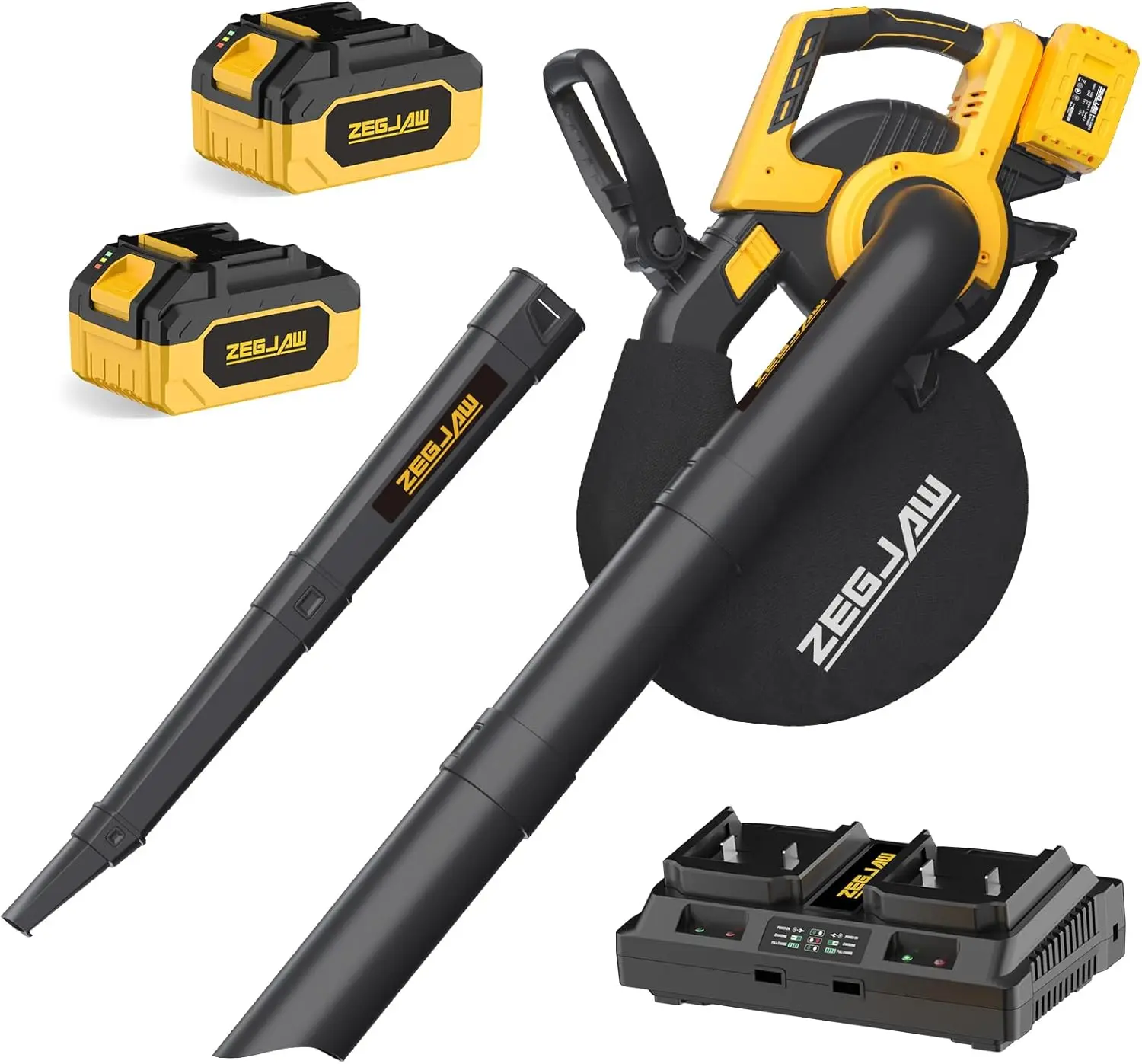 Cordless Leaf Blower & Vacuum, 3-in-1 Leaf Vacuum Mulcher with Bag, 40V 330CFM Battery Leaf Blower with 2x4.0Ah Battery & Charge
Cordless Leaf Blower & Vacuum, 3-in-1 Leaf Vacuum Mulcher with Bag, 40V 330CFM Battery Leaf Blower with 2x4.0Ah Battery & Charge