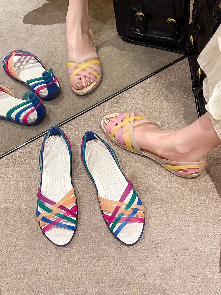 Lady Crystal Jelly Shoes 2026 New Summer Women's Fashion High-end Flat Sandals Plastic Soft Sole Versatile Beach Sandals
Lady Crystal Jelly Shoes 2026 New Summer Women's Fashion High-end Flat Sandals Plastic Soft Sole Versatile Beach Sandals