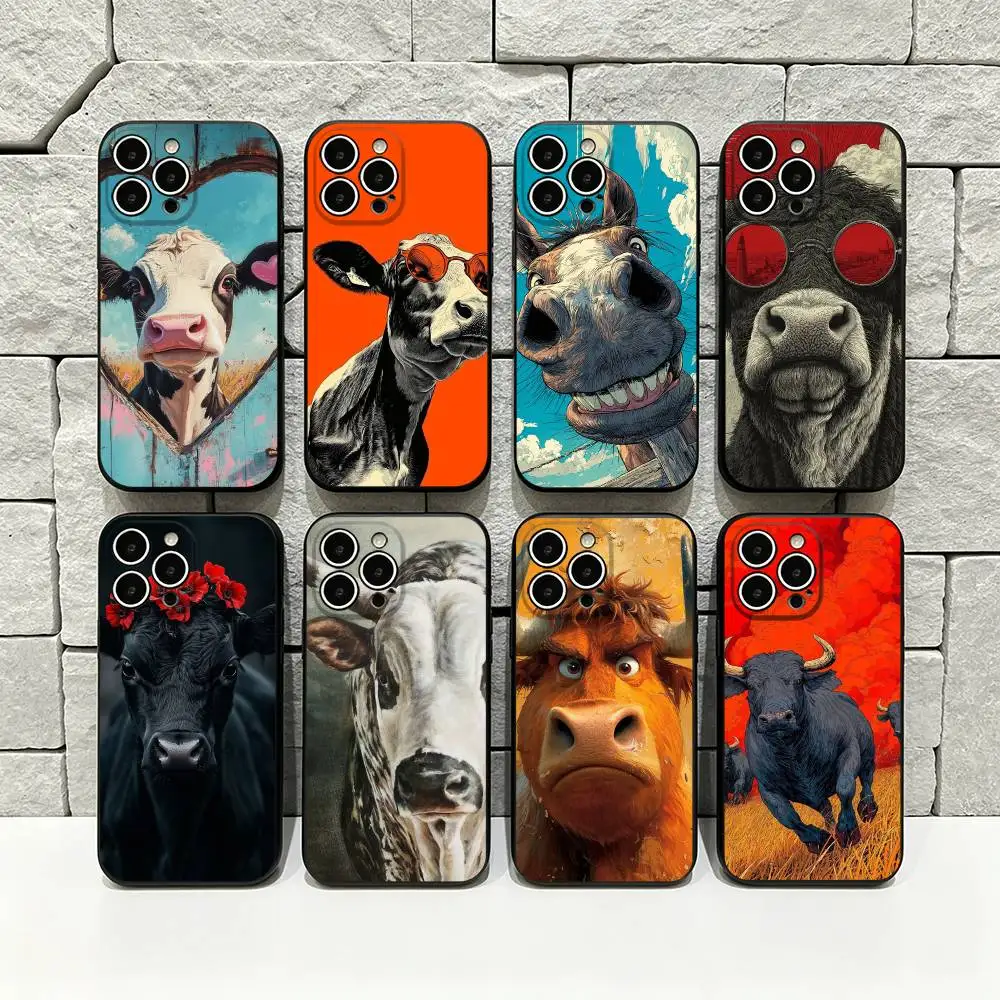Cute Cartoon Cow Phone Case For iPhone 17 16 15 14 13 12 11 Pro Max 17 Air 16E XR 7 8 Plus SE2 Black Cover
Cute Cartoon Cow Phone Case For iPhone 17 16 15 14 13 12 11 Pro Max 17 Air 16E XR 7 8 Plus SE2 Black Cover