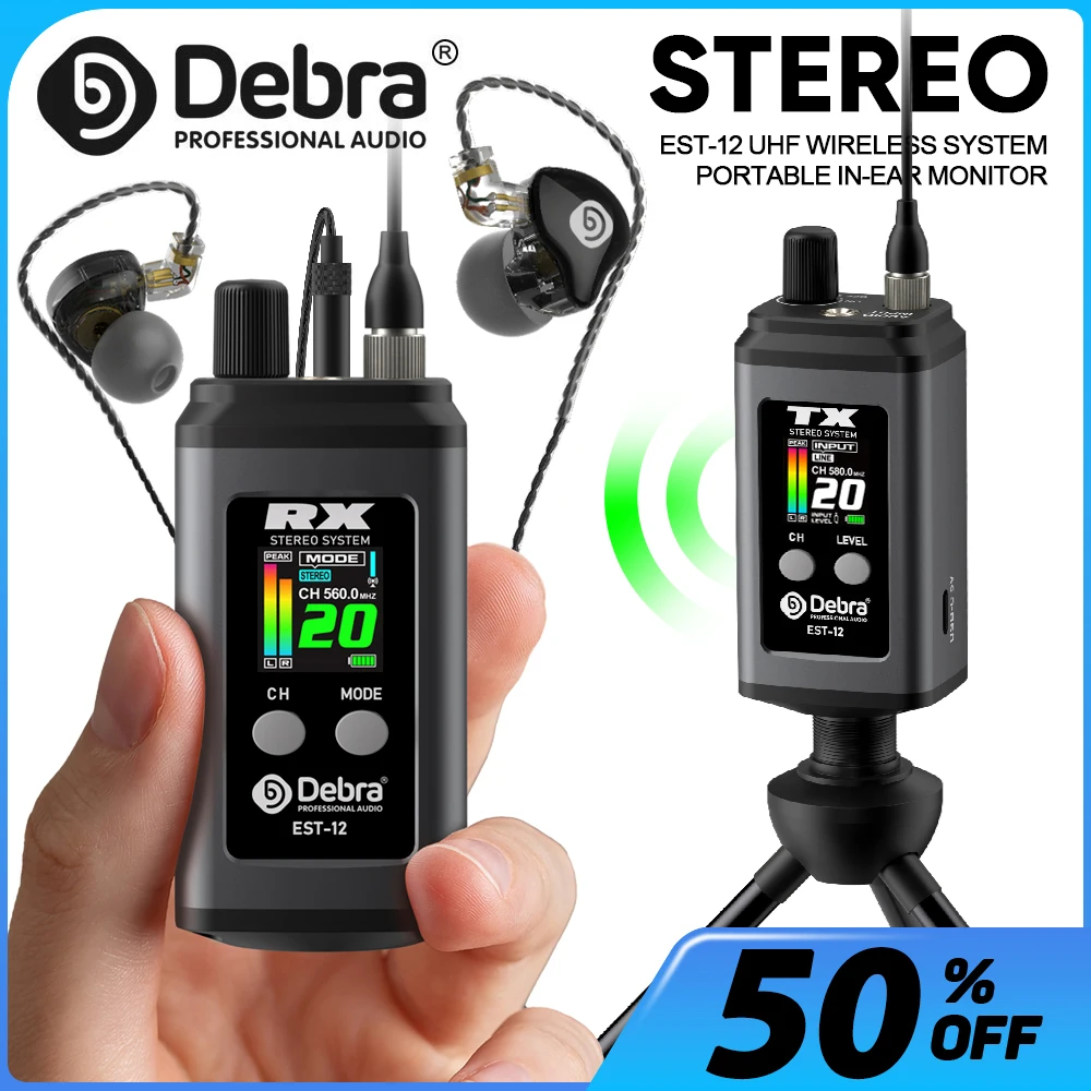 Debra EST-12 UHF Stereo Dual Channel Wireless In-Ear Monitor System, 20 channels switchable, 560~590MHz, for church, band
Debra EST-12 UHF Stereo Dual Channel Wireless In-Ear Monitor System, 20 channels switchable, 560~590MHz, for church, band