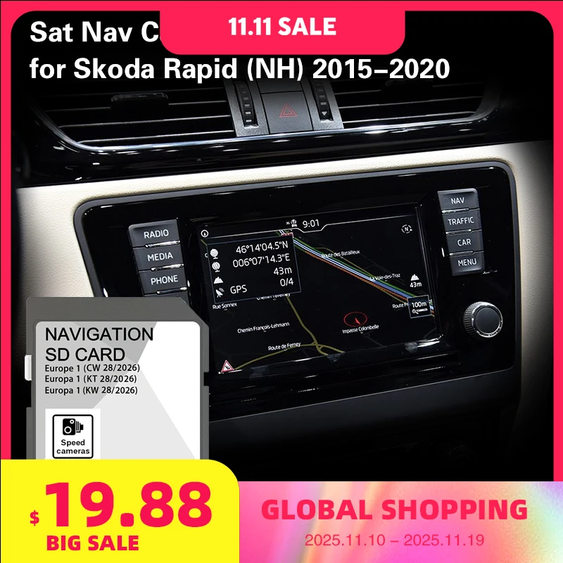 Sat Nav MIB2 Work for Skoda Rapid 2015 to 2020 Navigation Map Cover France Germany Gibraltar Greece Hungary Iceland Ireland
Sat Nav MIB2 Work for Skoda Rapid 2015 to 2020 Navigation Map Cover France Germany Gibraltar Greece Hungary Iceland Ireland