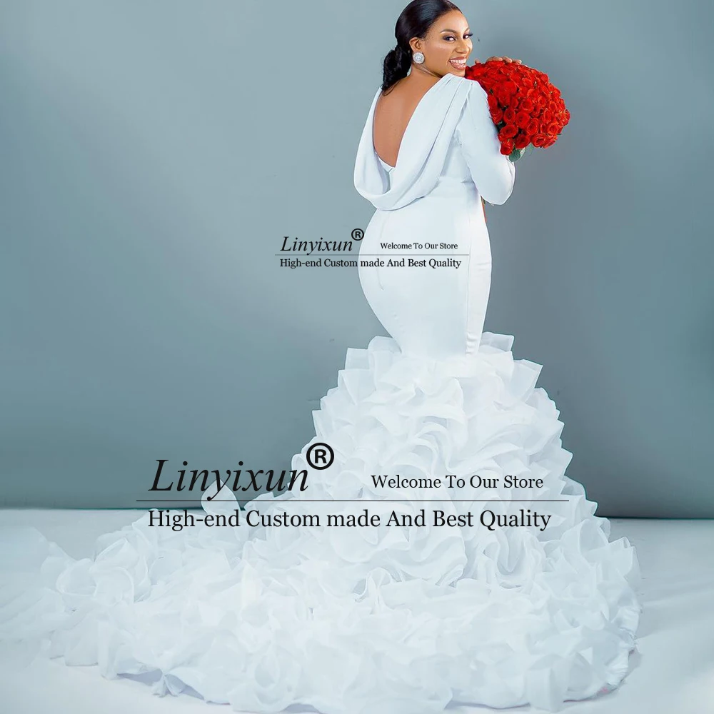 Exquisite Ruffle Tulle Wedding Dresses 2025 Long Sleeves Mermaid Bridal Gowns Customized Elegant Chiffon vestido de novia
Exquisite Ruffle Tulle Wedding Dresses 2025 Long Sleeves Mermaid Bridal Gowns Customized Elegant Chiffon vestido de novia