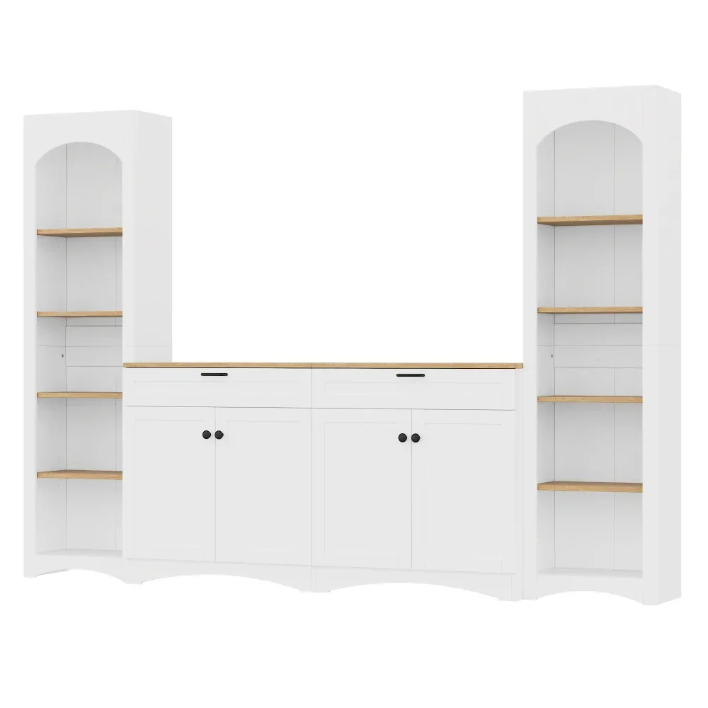 3-Piece Center with Storage Cabinet for TVs Up To 70", Mid-Century TV Stand with Bookshelf, Rustic Versatile Sideboard
3-Piece Center with Storage Cabinet for TVs Up To 70", Mid-Century TV Stand with Bookshelf, Rustic Versatile Sideboard