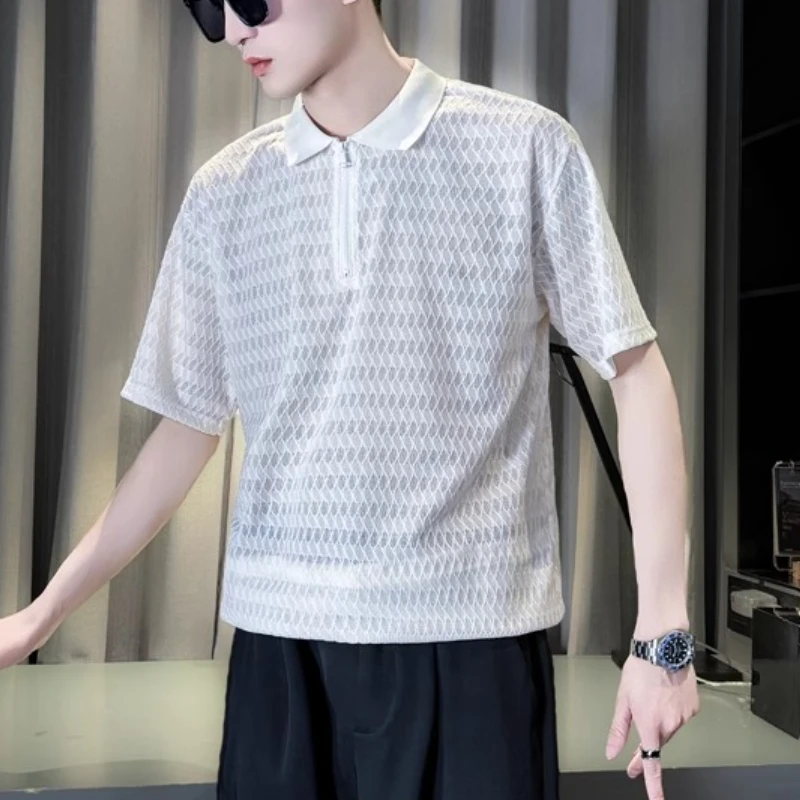 Summer Ice Silk Mesh Polo Shirt Men Short Sleeve Slim Fit Casual Tshirts High-quality Business Social Polo Shirts Men Clothing
Summer Ice Silk Mesh Polo Shirt Men Short Sleeve Slim Fit Casual Tshirts High-quality Business Social Polo Shirts Men Clothing