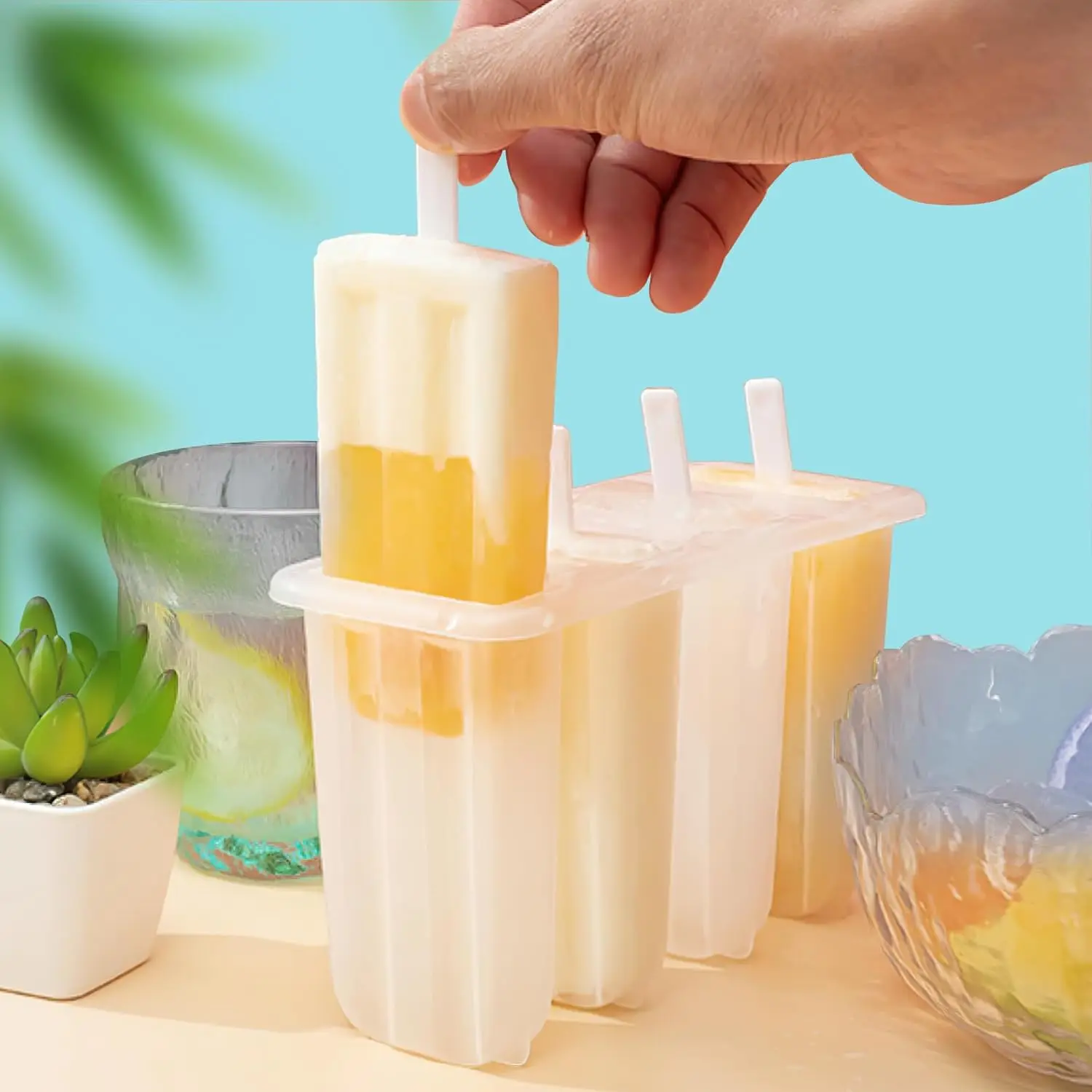 2 pcs DIY Ice Pop Mold Cavity Silicone Ice Cream Maker with Wooden Sticks for Homemade Treats Using Juice Yogurt Fruit and Puree
2 pcs DIY Ice Pop Mold Cavity Silicone Ice Cream Maker with Wooden Sticks for Homemade Treats Using Juice Yogurt Fruit and Puree