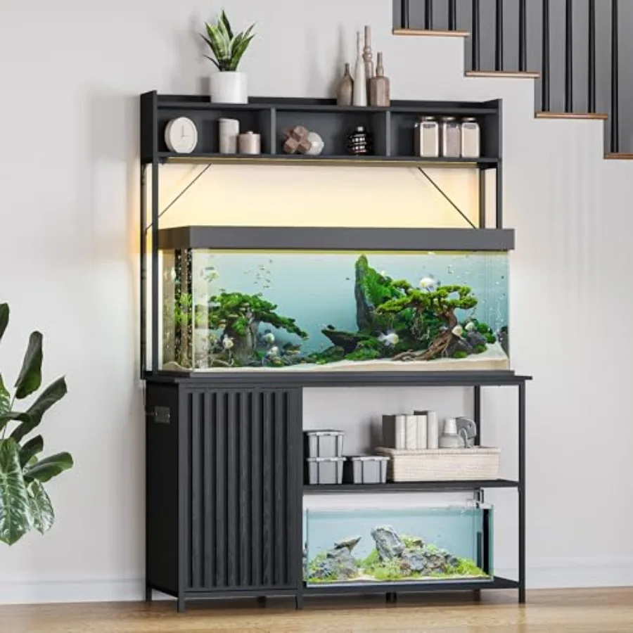 55-90 Gallon Aquarium Stand with LED Lights, Fluted Cabinet For Fish Tank Accessories Storage, Heavy Duty Metal and Power Outle
55-90 Gallon Aquarium Stand with LED Lights, Fluted Cabinet For Fish Tank Accessories Storage, Heavy Duty Metal and Power Outle