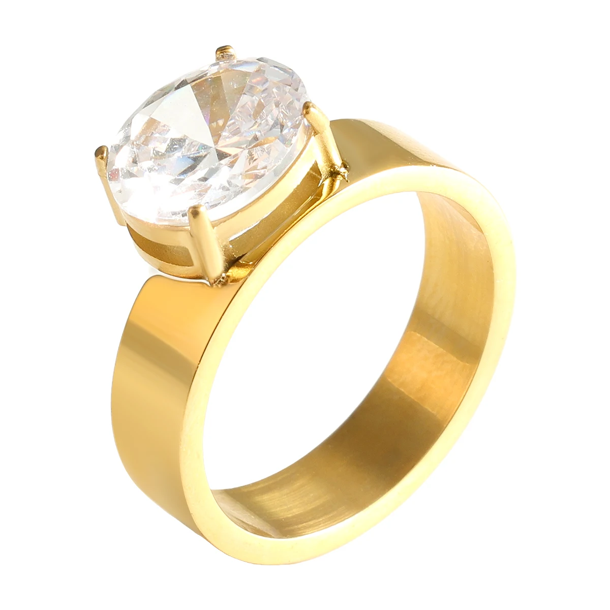 JINHUI Gold Color Wedding Bands Ring Big Cubic Zircon Couple Trendy Stainless Steel Rings for Men Women Engagement Charm Jewelry
JINHUI Gold Color Wedding Bands Ring Big Cubic Zircon Couple Trendy Stainless Steel Rings for Men Women Engagement Charm Jewelry
