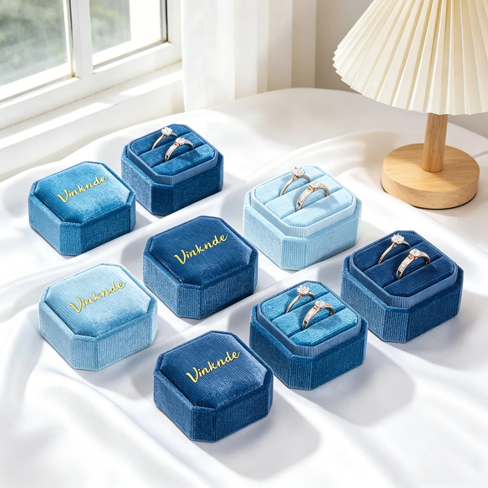12/20Pcs Personalized Octagonal Velvet Jewelry Box Double Ring Holder with Detachable Lid Custom Logo Wedding Ring Organizer Box
12/20Pcs Personalized Octagonal Velvet Jewelry Box Double Ring Holder with Detachable Lid Custom Logo Wedding Ring Organizer Box