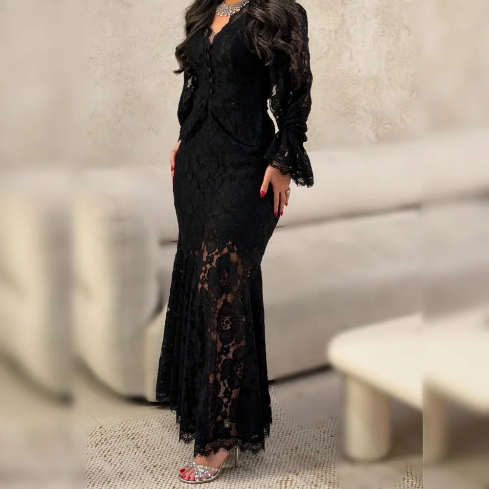 Customized Elegant Women's Evening Gowns Lace Party Dresses V-neck Mermaid Midi Dresses High Quality
Customized Elegant Women's Evening Gowns Lace Party Dresses V-neck Mermaid Midi Dresses High Quality