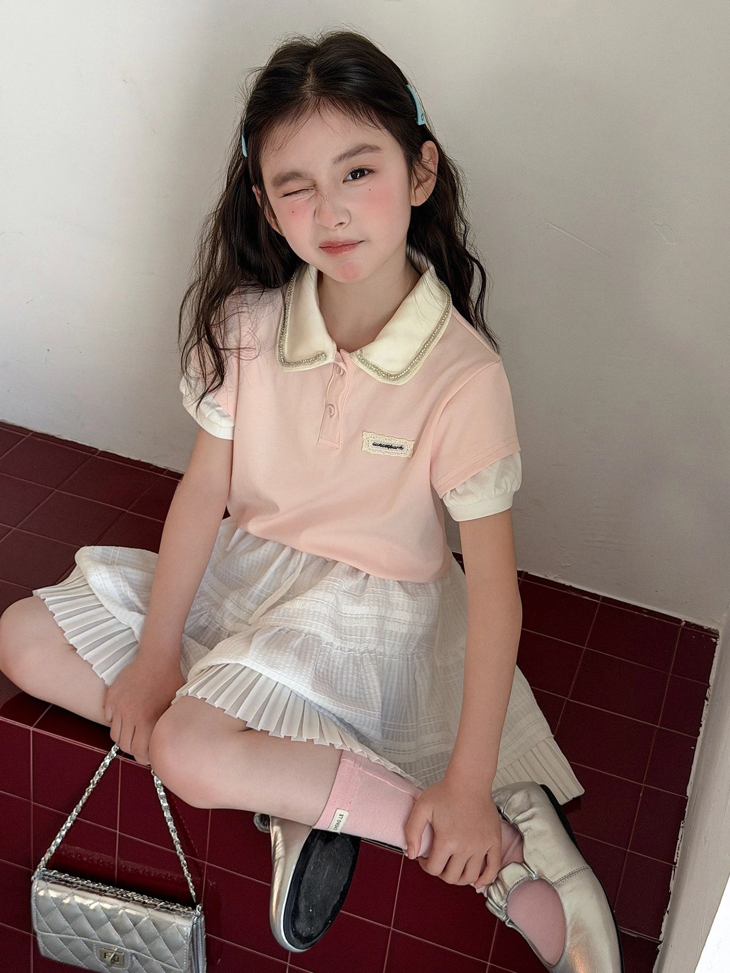 Sweet Pink Collared Short Sleeve T-Shirt for Girls Children's Summer Fashionable Top Girls' Clothing Short Dresses Kids' Outfits
Sweet Pink Collared Short Sleeve T-Shirt for Girls Children's Summer Fashionable Top Girls' Clothing Short Dresses Kids' Outfits