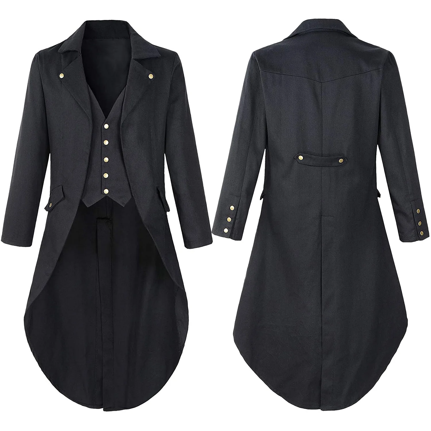 Gothic Tailcoat Men's Halloween Outfit Vintage Long Steam Punk Cosplay Performance Coat Windbreaker Stage Costume Polyester
Gothic Tailcoat Men's Halloween Outfit Vintage Long Steam Punk Cosplay Performance Coat Windbreaker Stage Costume Polyester