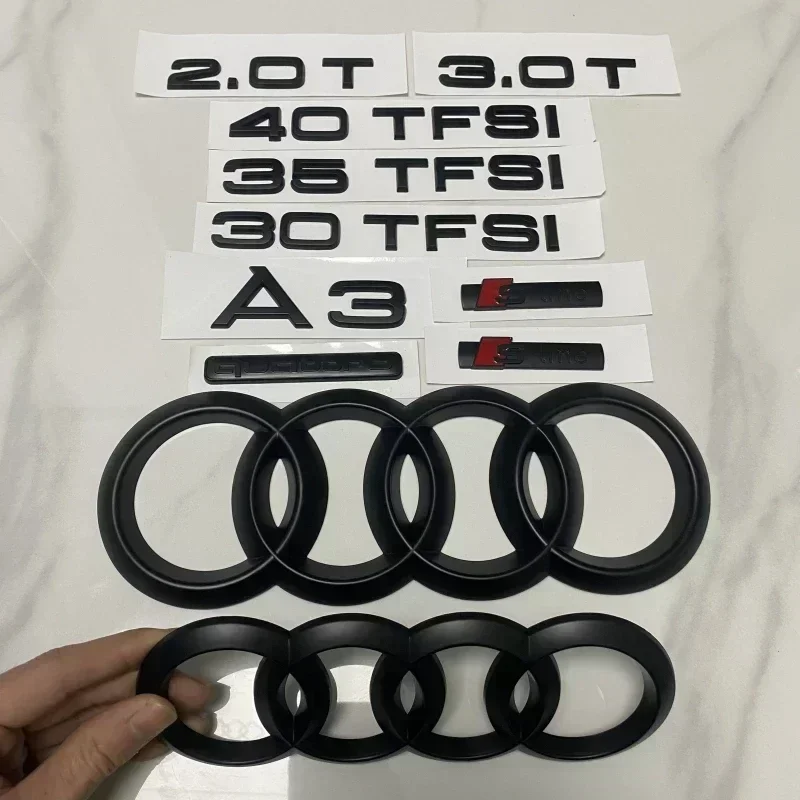 AUDI A3 2014-2024 4 Ring Logo ABS Matt Black Directly Covered Emblem Car Hood Front Grill Rear Trunk Emblem Badge A3 Refit
AUDI A3 2014-2024 4 Ring Logo ABS Matt Black Directly Covered Emblem Car Hood Front Grill Rear Trunk Emblem Badge A3 Refit