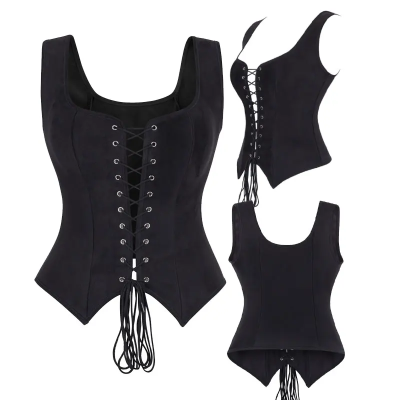 Dark Brown Viking Pirate Corset Vest Bustier Steampunk Waistcoat for Women Halloween Medieval Cosplay Tops
Dark Brown Viking Pirate Corset Vest Bustier Steampunk Waistcoat for Women Halloween Medieval Cosplay Tops