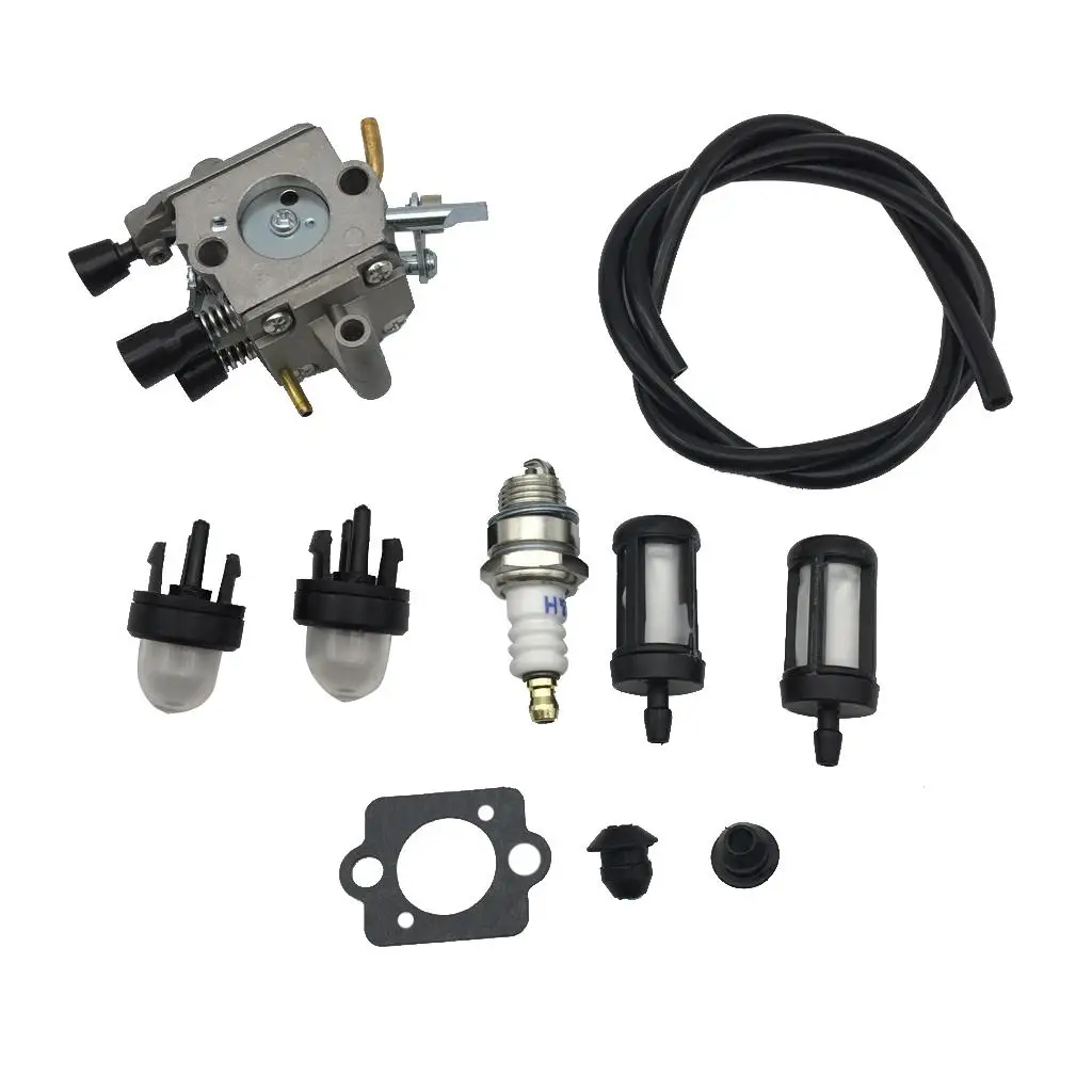 Metal Carburetor and Fuel Filter Tune Up Kit Primer Bulb Spark Plug Feet Fuel Line for FS120 FS200 FS250 Garden Tools
Metal Carburetor and Fuel Filter Tune Up Kit Primer Bulb Spark Plug Feet Fuel Line for FS120 FS200 FS250 Garden Tools