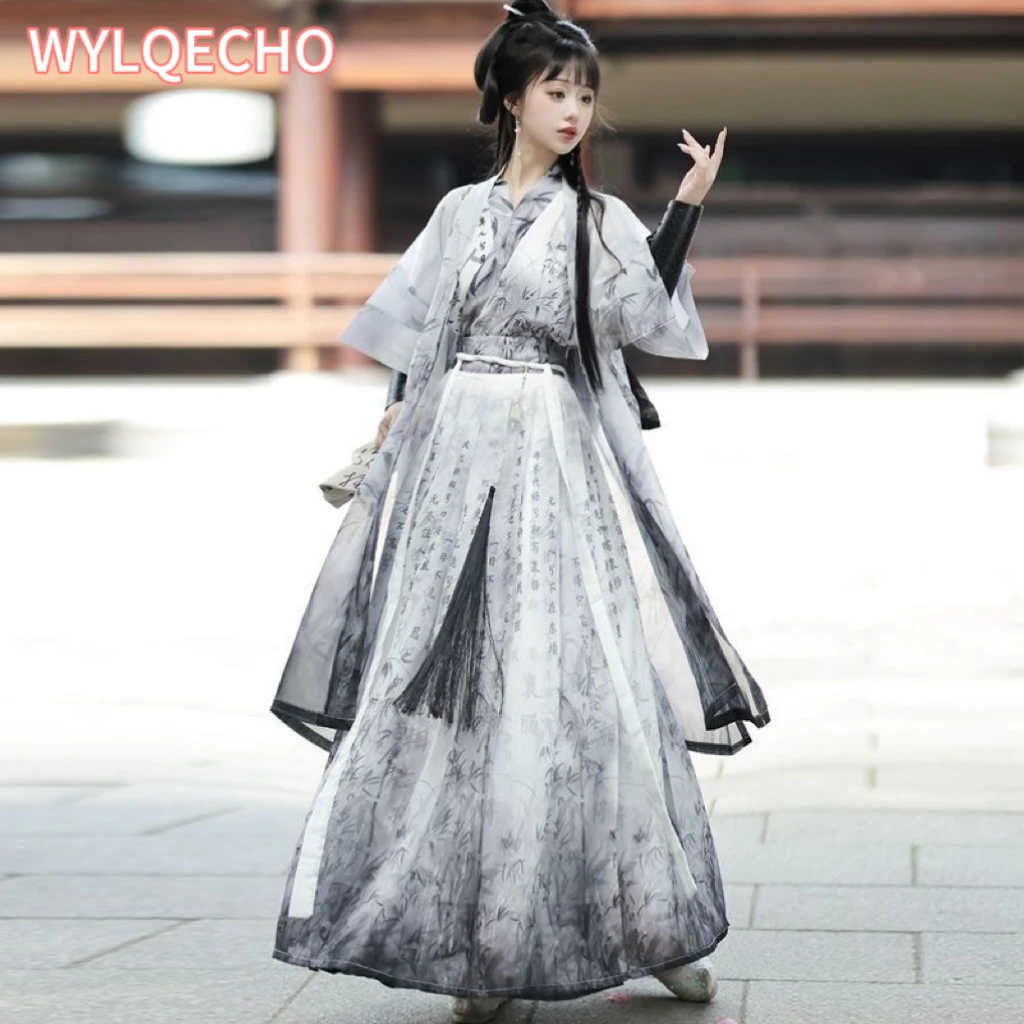 Женское традиционное китайское платье Hanfu, винтажный карнавальный костюм Hanfu для косплея, черно-зеленый костюм с принтом Hanfu, 3 предмета в комплекте
Женское традиционное китайское платье Hanfu, винтажный карнавальный костюм Hanfu для косплея, черно-зеленый костюм с принтом Hanfu, 3 предмета в комплекте