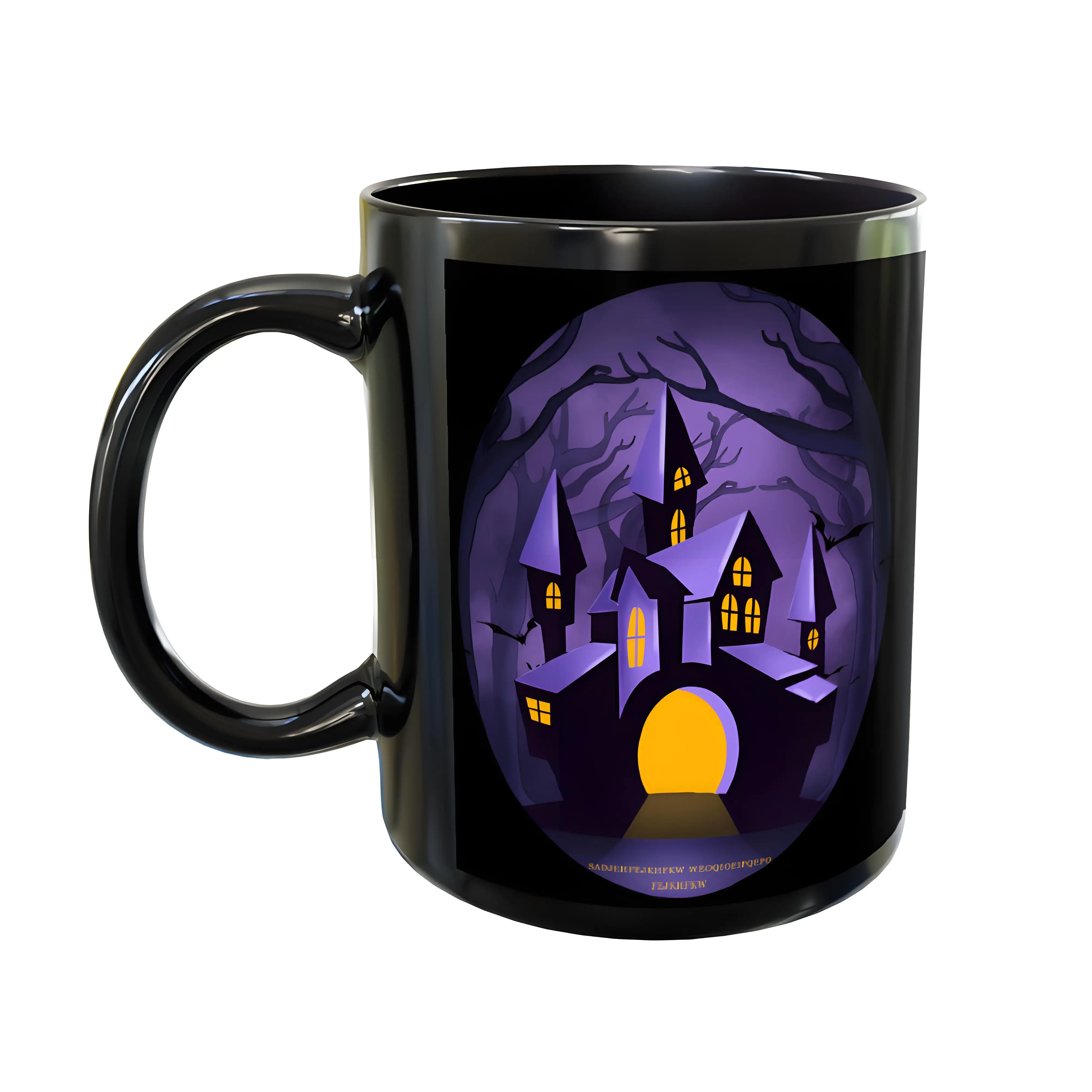 Black ceramic coffee mug, dark and eerie fortress pattern print, exclusive Halloween gift, kitchen drinkware, 11 ounces
Black ceramic coffee mug, dark and eerie fortress pattern print, exclusive Halloween gift, kitchen drinkware, 11 ounces