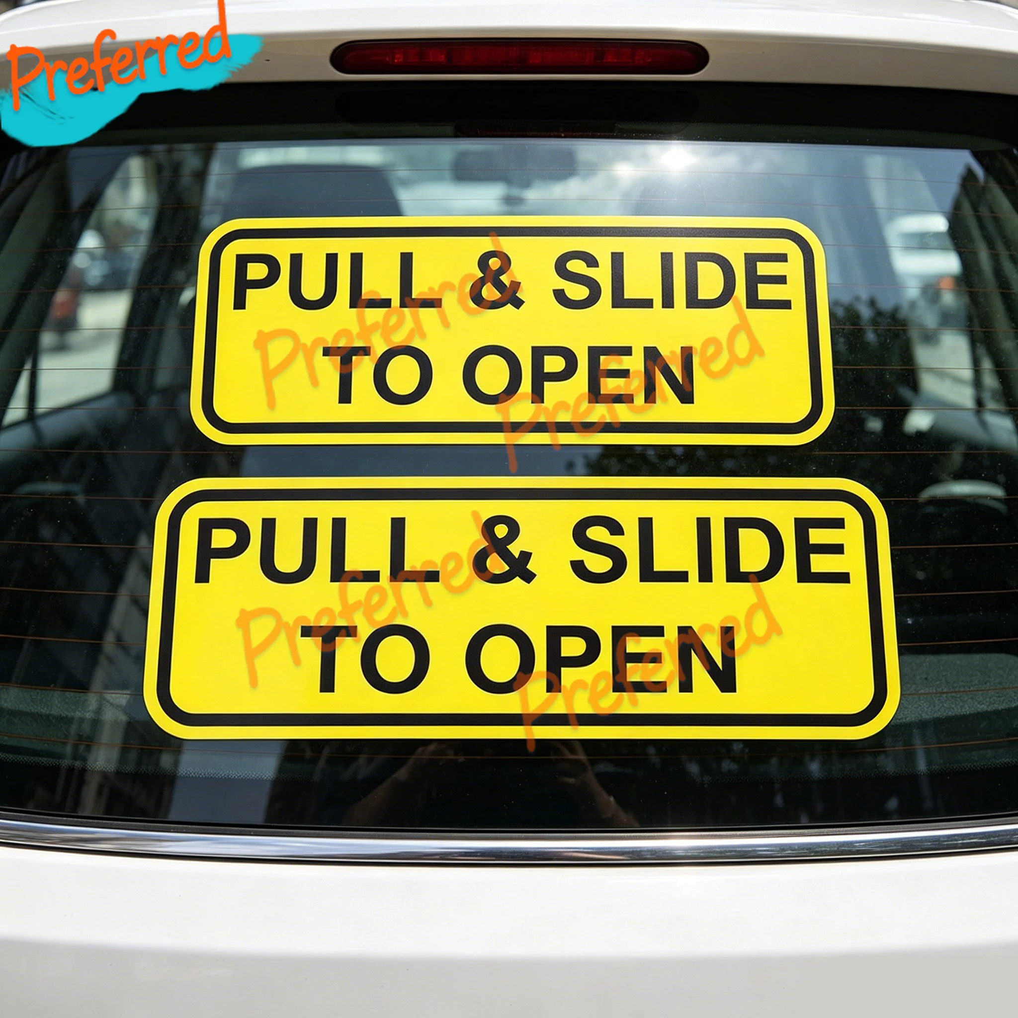 2x Pull & Slide To Open Car Taxi Van Bus Warning Adhesive Vinyl Decal Sticker Sign - Customizable in Any Sticker Size
2x Pull & Slide To Open Car Taxi Van Bus Warning Adhesive Vinyl Decal Sticker Sign - Customizable in Any Sticker Size