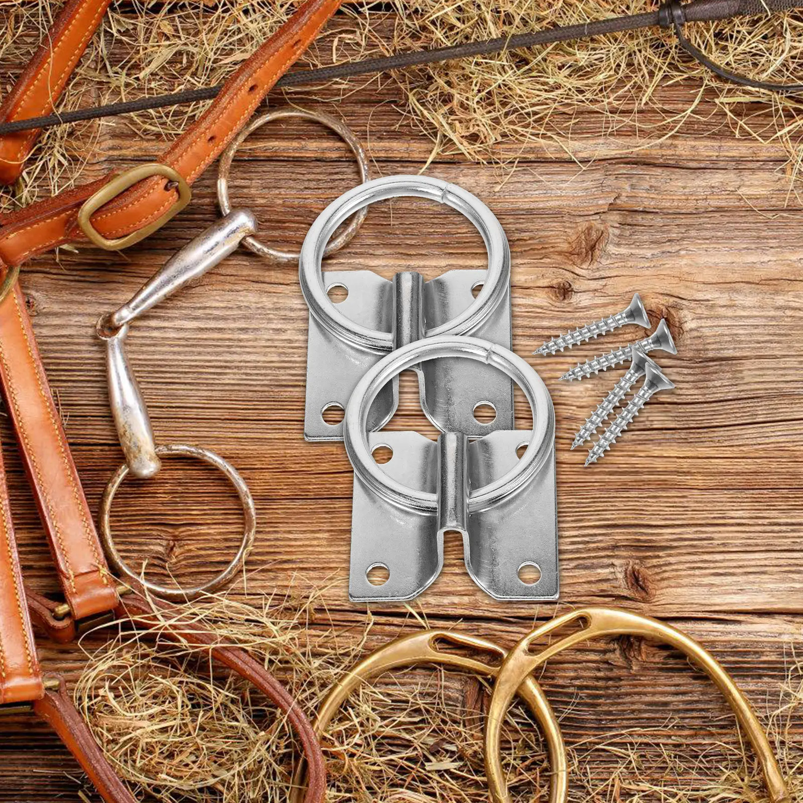 4Pcs Safety Horse Tie Ring Metal Heavy Duty Tie Blocker Ring for Equestrian Training and Stable Horse Feeding Supplies
4Pcs Safety Horse Tie Ring Metal Heavy Duty Tie Blocker Ring for Equestrian Training and Stable Horse Feeding Supplies