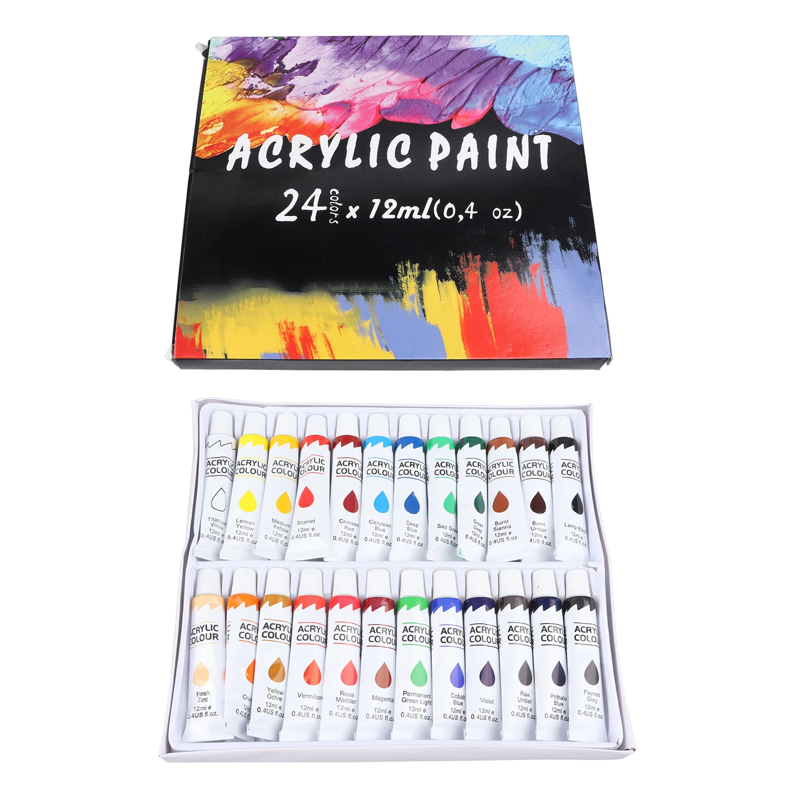 Набор детских акриловых красок, быстросохнущая акриловая краска, 24 цвета, безопасный, без запаха, тюбик 12 мл, яркий, яркий, высокопигментированный для DIY
Набор детских акриловых красок, быстросохнущая акриловая краска, 24 цвета, безопасный, без запаха, тюбик 12 мл, яркий, яркий, высокопигментированный для DIY