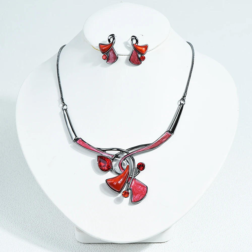 ICEYY bijoux dubaï Red Water Drop Rhinestone Collares Necklace Earrings Women jewelry Set
ICEYY bijoux dubaï Red Water Drop Rhinestone Collares Necklace Earrings Women jewelry Set