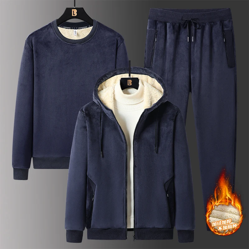 3PC Sets Mens Tracksuit Thicken Fleece Velvet Sets Large Size L-8XL Casual Solid Men Three Piece Set Jacket Vest Pants Outfits
3PC Sets Mens Tracksuit Thicken Fleece Velvet Sets Large Size L-8XL Casual Solid Men Three Piece Set Jacket Vest Pants Outfits