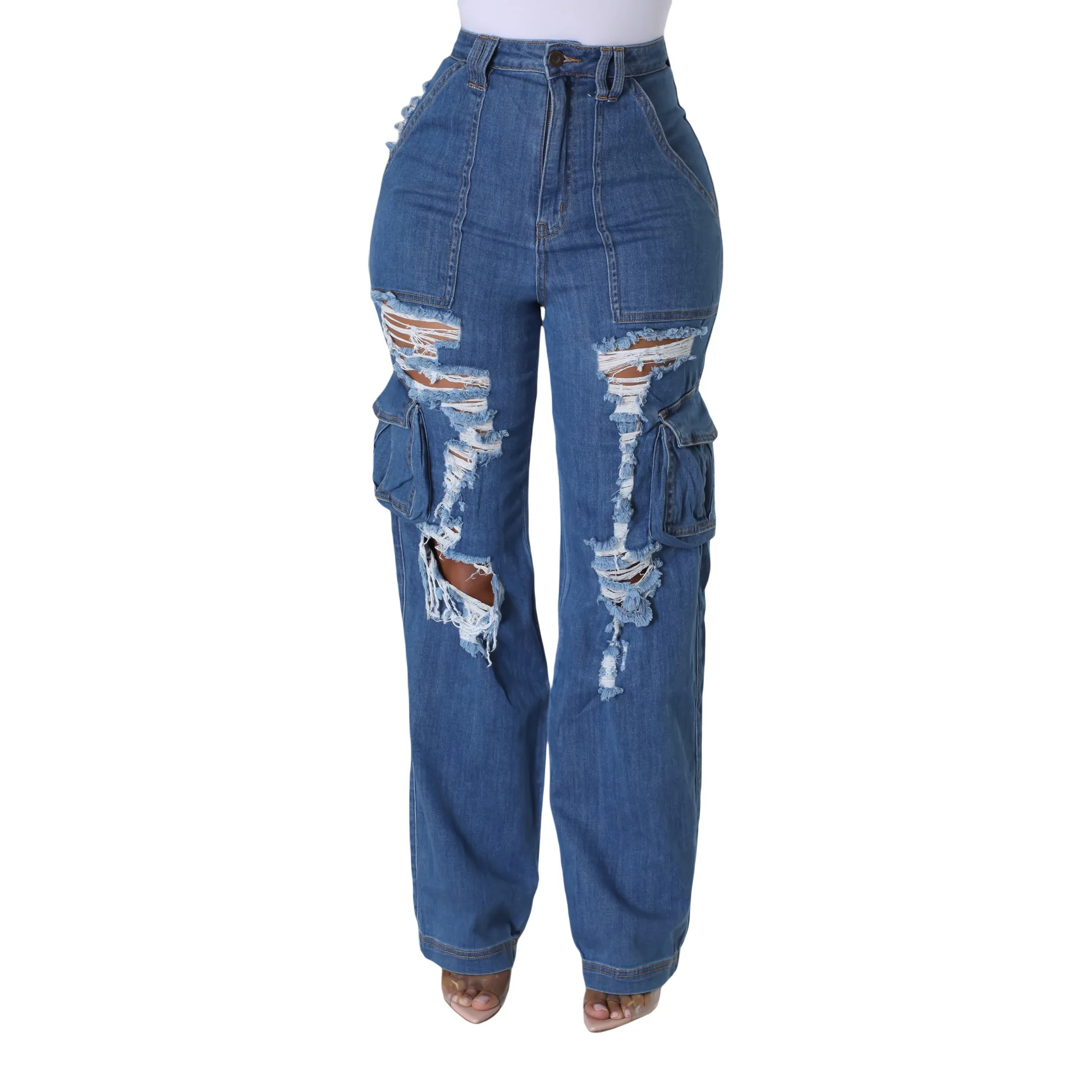 Women's Summer Loose High Waist Wide Leg Ripped Jeans Casual Pants
Women's Summer Loose High Waist Wide Leg Ripped Jeans Casual Pants