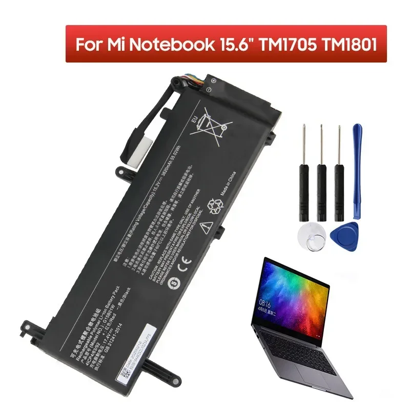 Brand New Replacement Battery G15B01W For Xiaomi Mi Notebook 15.6" TM1705 TM1801 GTX1050Ti/1060 171502-AK/AN/AA/I 3620mAh
Brand New Replacement Battery G15B01W For Xiaomi Mi Notebook 15.6" TM1705 TM1801 GTX1050Ti/1060 171502-AK/AN/AA/I 3620mAh