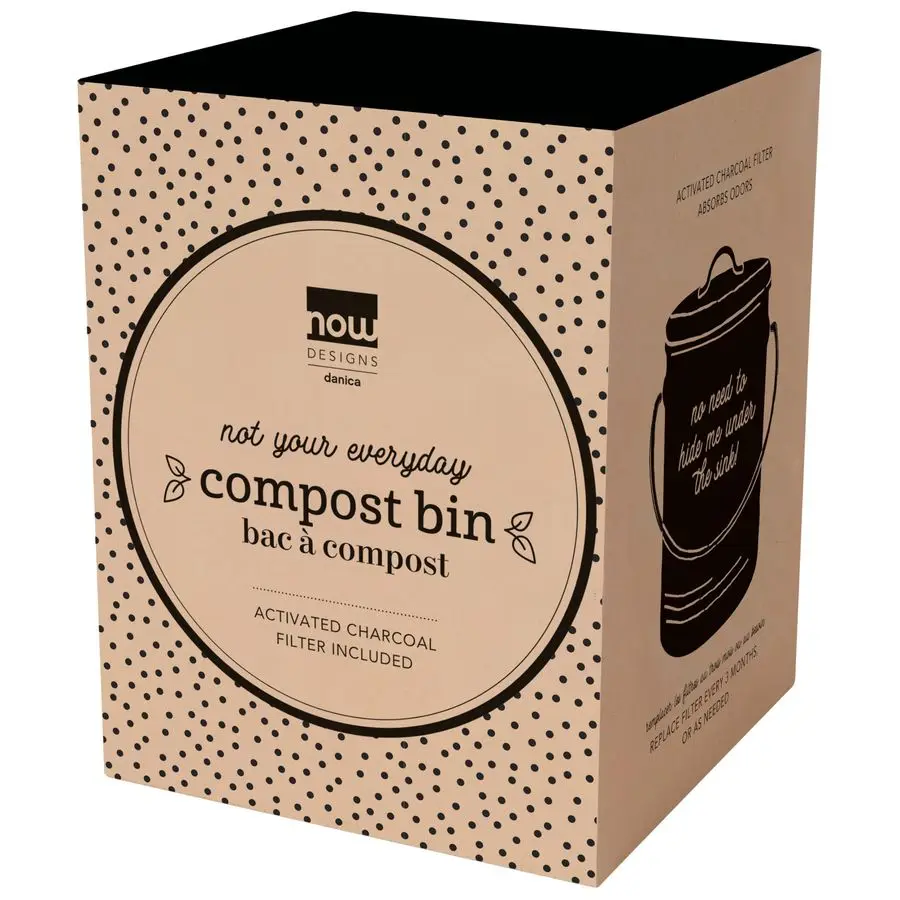 Compost Bin Green Powder Coated Steel with Charcoal Filter, 8.5 inches high,1.25 Gallon
Compost Bin Green Powder Coated Steel with Charcoal Filter, 8.5 inches high,1.25 Gallon