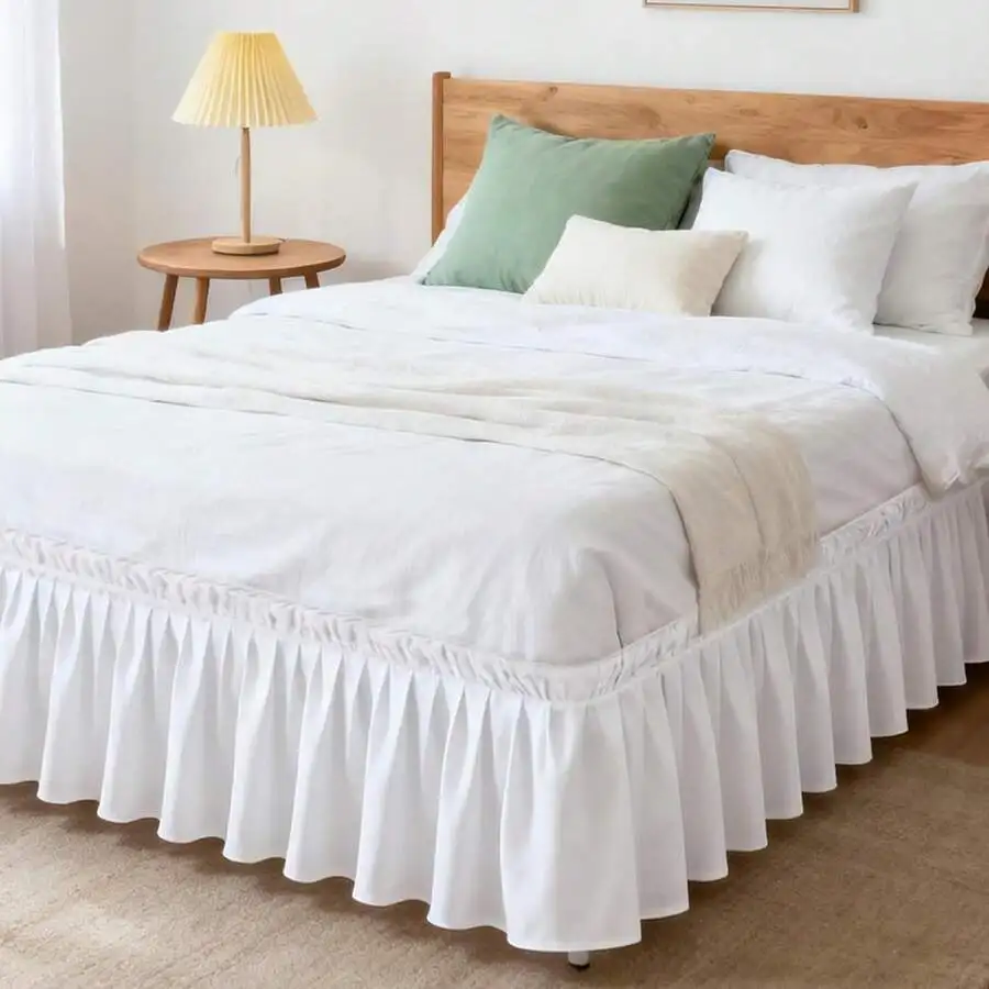 Elastic Wrap Around Bed Skirt 15 Inch Drop Brushed Microfiber Dust Ruffle Queen Size Wrinkle Fade Resistant Washable
Elastic Wrap Around Bed Skirt 15 Inch Drop Brushed Microfiber Dust Ruffle Queen Size Wrinkle Fade Resistant Washable